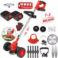 24V Cordless Grass Trimmer Electric Weed Cutter with 2 Batteries