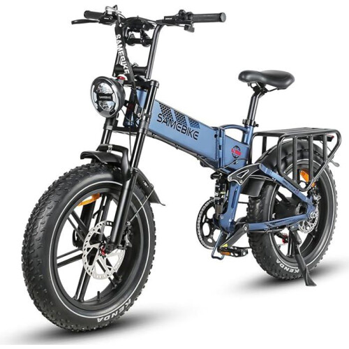 SameBike Bic icleta Elétrica - SAMEBIKE - RS-A02-IT-BU - 48V 17Ah - Dobrável - Pneus 20 x 4,0 polegadas