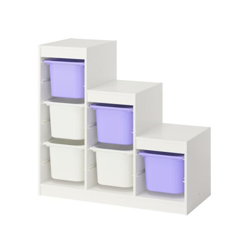 IKEA TROFAST Storage Unit with 6 Boxes 99x44x94cm