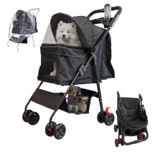 Jirox Pet Stroller Premium & Raincover, Max 15kg