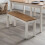 Coxmoor Bench - Ivory & Oak 1