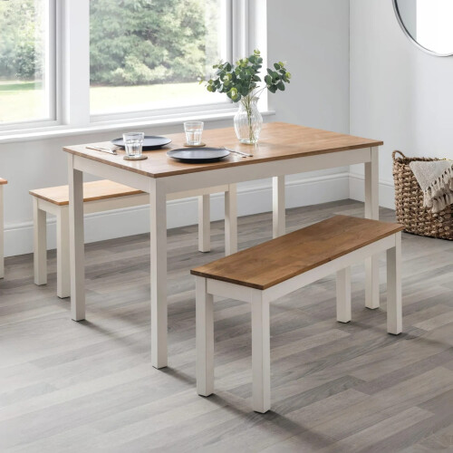 Coxmoor Bench - Ivory & Oak 1