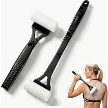 Rückencreme-Applikator, 46,5 cm, faltbar, mit 2 Schaumstoffrollen, langem Griff für Körperlotion, Sonnencreme und Selbstbräuner