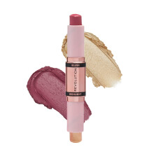 Makeup Revolution- Blush & Highlight Stick- Mauve Glow | Creamy, Blendable Matte Blush | Highlighter To Lift The Cheeks | Add Dimension & Create Shado