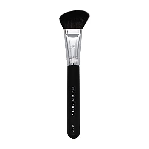 Pennello Blush Angolato Moda Con Manico In Legno Nero E Setole Dense