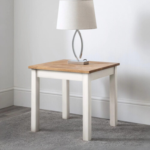 Coxmoor Lamp Table - Ivory & Oak
