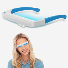 Blauw-witte UV-vrije lichttherapiebril, energieverhogende lamp voor slaapproblemen en jetlag, 10.000 lux