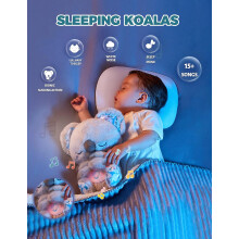 Koala-Plüschtier mit Beruhigungsfunktion, 10 Schlafliedern, Lichtern und rhythmischer Atmung, weiches Babyspielzeug für Neugeborene