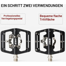 2-in-1 SPD- und Flatpedale, CNC-gefrästes Aluminium-Klickpedalset mit rutschfester Oberfläche für BMX-, MTB-, Trekking-, Mountainbike- und R