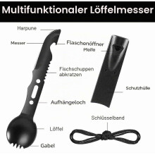All-in-One Campingbesteck-Set für Wandern, Picknick und Reisen, plastikfreies Edelstahl-Besteckset, leichtes Outdoor-Besteck