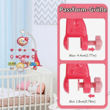 Babybett-Mobile für Kinderbetten, Musikspielzeug zur Einschlafhilfe mit niedlichen Tieren, Lichtern, Sternenprojektion und Fernbedienung, Ro
