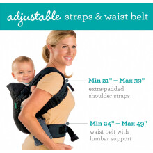 4-in-1 Ergonomische Babytrage mit Innen- und Außenansicht, Tragemöglichkeit vorne und hinten, tragbar für Neugeborene bis Kleinkinder