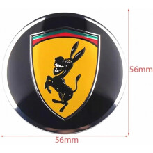 Radkappen-Set mit Autoemblem, Esel-Aufkleber, Radnabenkappen-Abdeckungen, 56 mm, Schwarz, für Autozubehör