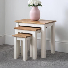 Coxmoor Nest Of 3 Tables - Ivory & Oak