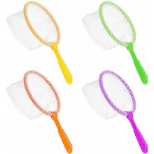 Paquete de 4 redes de pesca de plástico, herramienta de aprendizaje de primavera, red para atrapar insectos, red de pesca pequeña, juguete d