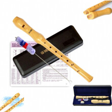 Wooden Soprano Recorder in C, German Style, Beginner Recorder for Children and Adults, Musical Instrument with Case and