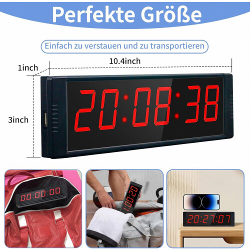 Gym Timer with Stand, Countdown Timer with Start Stop Button, Interval Workout Timer, Digital Stopwatch with Remote Cont 2
