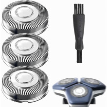 Pack of 3 Replacement Shaving Heads with Cleaning Brush, Wet and Dry Razor Accessories, Compatible with 7000 7xxx 6600 6