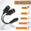 Car and Motorcycle Cigarette Lighter Plug Adapter, 2 Way Car Cigarette Lighter Distributor, Cigarette Lighter Coupler, E 4