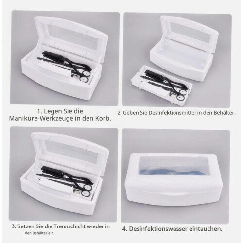 Tray Manicure Disinfection Box for Beauty Salon, Durable Sterilizing Storage Case for Tools 2