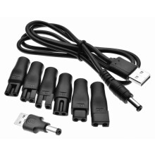 7-Piece Razor Charger Set, 5V USB Adapter with Power Cable, Durable Replacement Charging Kit
