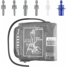 Extra Large Adjustable Adult Blood Pressure Monitor Cuff with 6 Connectors, Compatible with Most BP Monitors, Grey
