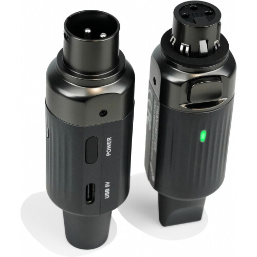 Wireless XLR Microphone Transmitter and Receiver, UHF Audio System for Dynamic Microphones and PA Mixer