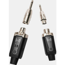 UHF Wireless Microphone Transmitter Receiver, XLR Mic Adapter 16 Channels for Dynamic and Condenser Microphones, 9-24V P