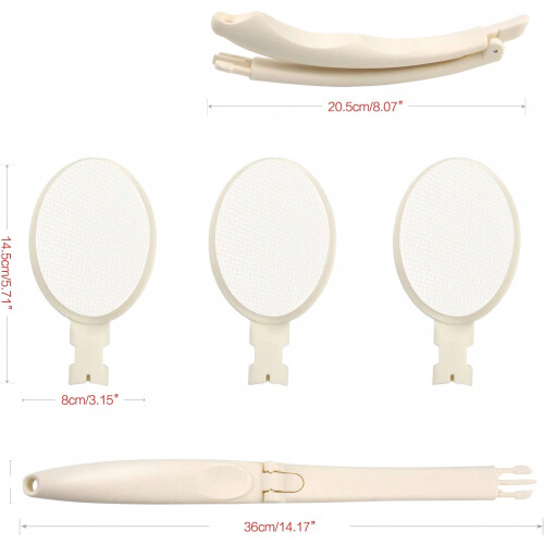 Back Creaming Aid with Long Handle, Lotion Applicator with 3 Interchangeable Heads for Smooth Application 1