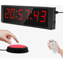 Gym Timer with Start Stop Button, 12 or 24 Hour Digital Stopwatch Countdown Clock, Portable Interval Timer with Remote f