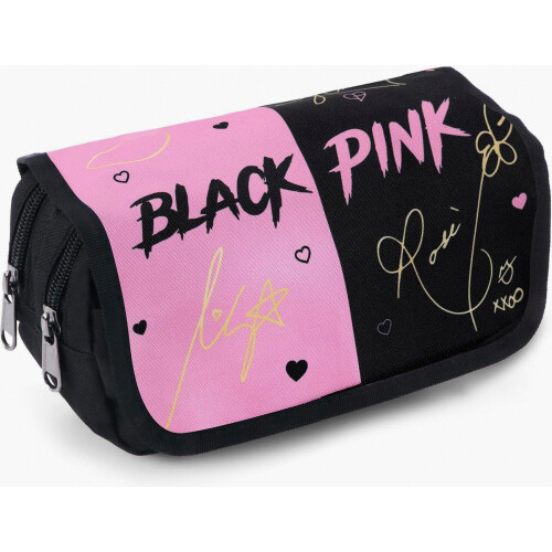 Double Layer Pencil Case with Hinged Lid, Large Capacity, Closure, Suitable for Students, Office and Makeup Use