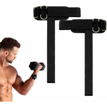 2 Pack Weight Lifting Wrist Straps with D Rings, Deadlift Straps for Cable Machine and Dumbbell Training, Durable Gym Ac