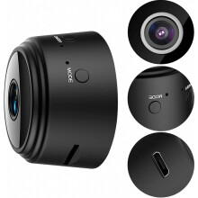 Home Surveillance Camera, 1080P HD Wireless Smart WiFi Door Camera for Home Security, Pet and Baby Monitoring, Black