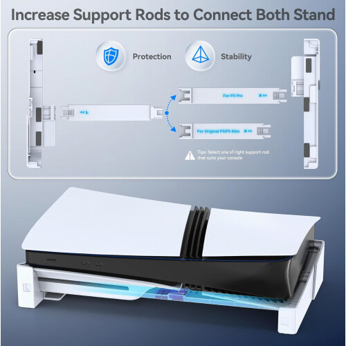 Horizontal Stand for PS5, PS5 Slim and PS5 Pro Console, Stable Base with Screw, Console Holder for Horizontal Placement, 2