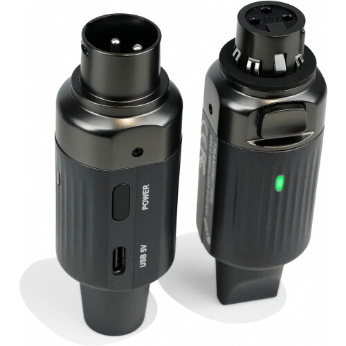 Trasmettitore e ricevitore XLR wireless, sistema audio UHF per microfoni dinamici e mixer PA