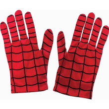 Spider Costume Gloves for Kids, Soft Stretch Fabric, Black Red Superhero Accessory for Dress Up, Halloween, Party Wear