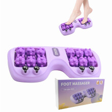 Massageador de pés duplo com rolos, portátil, para alívio da fascite plantar e esporão do calcâneo, ferramenta de massagem profunda para a s