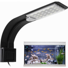 Luminária LED para aquário de 10W com 24 LEDs, adequada para aquários e tanques de peixes, luz branca brilhante.