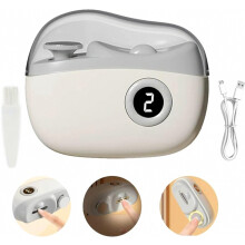 Cortador de unhas elétrico 3 em 1 com corte e lixamento automáticos, armazenamento de aparas de unhas, 3 velocidades e visor digital.