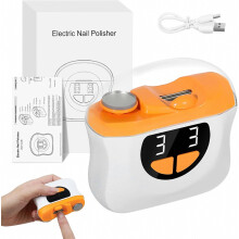 Cortador de unhas elétrico automático 3 em 1 portátil com luz LED, 3 níveis de velocidade para crianças, adultos e idosos.