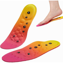 Palmilhas magnéticas de acupressão, palmilhas recortáveis de gel TPE com absorção de impacto para fascite plantar, suporte para reflexologia