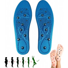 Palmilhas de gel com massagem magnética para homens e mulheres, inserções de reflexologia e acupressão, suporte ortopédico para os pés para