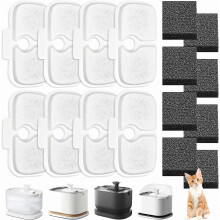 Filtro para fonte de gato compatível com Dockstream, pacote com 16 filtros de reposição com carvão ativado e esponjas para PLWF00