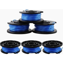 Pacote com 6 bobinas de reposição para aparador de grama com tampa, compatíveis com Ryobi One+ AC14RL3A 18V 24V 40V, feitas de nylon resiste