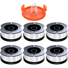 Pacote com 6 bobinas de fio de nylon para aparador de grama, compatíveis com aparadores de grama, 1,65 mm de diâmetro, 10 m de comprimento.