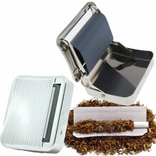 Lata de metal para cigarros com função de enrolamento automático, estojo de metal para cigarros com rotação automática.