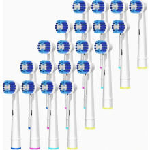 Pacote com 20 cabeças de escova de dentes de substituição, cabeças de escova elétrica profissionais compatíveis com escova de dentes elétric
