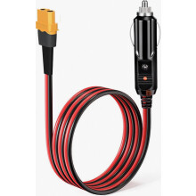 Cabo XT60 para plugue de isqueiro de carro 12V, 14AWG, 1,52 m para estação de energia e gerador solar.