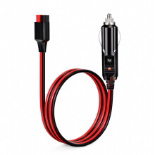 Cabo adaptador de 12AWG 0,6m 12V com plugue macho para isqueiro para plugue de 45A para estação de energia compatível com Anderson.