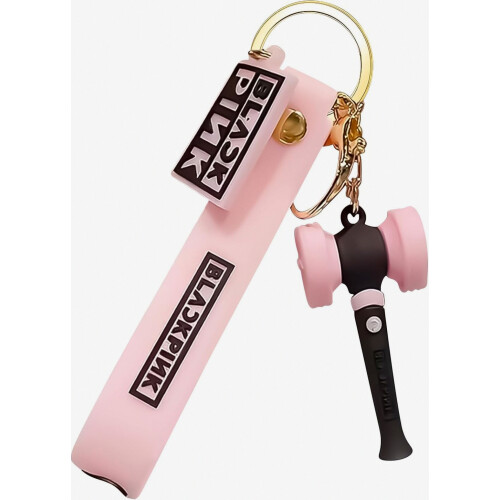 Chaveiro rosa com símbolos de apoio para acessórios de shows e fã-clubes.